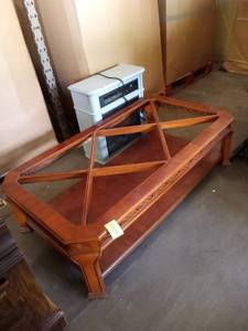 lot 27678 image: brown coffee table no glass wood
