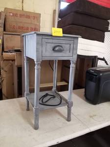 lot 27717 image: painted end table with USB cord