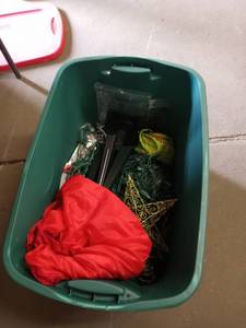 lot 27731 image: tub of Christmas items variety items