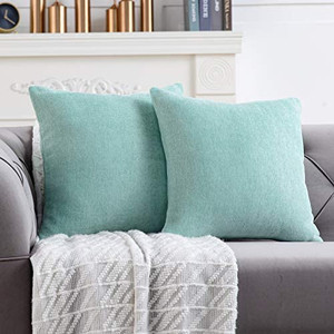 lot 1113 image: Pillow Covers 18x18 Inch Set of 2 Solid Rustic Farmhouse Decorative Throw Pillow Covers Square Cushion Case for Home Sofa Couch Decoration