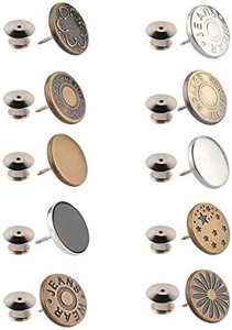lot 1145 image: 12 Pcs No Sewing Perfect Fit Instant Button Metal Adds Or Reduces an Inch to Any Pants Waist in Seconds