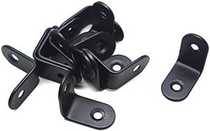 lot 1146 image: 12 Pcs Shelf Bracket Black Stainless Steel L Corner Brace 1 x 0.6 x 1 Angle Wall Hanging Bracket with Screws