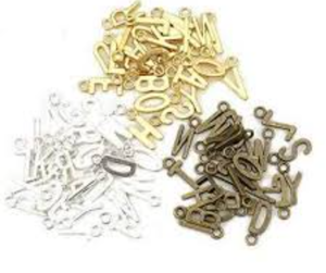 lot 3575 image: JETEHO Set of 3 Letter Alphabet Pendant Loose Charm Beads AZ for Leather Bracelet Jewelry Making Findings - Gold, Silver and brass