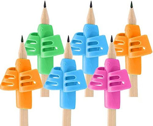 lot 3587 image: Pencil Grips -5 Pack Pencil Grips for Kids Handwriting, Ergonomic Writing Training Aid Correction Silicon Gel Pencil Grip for Children Preschoolers