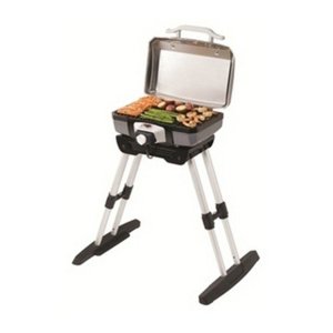 lot 5145 image: Cuisinart - Electric Grill w 1.50 kW 1 Sq. ft. Cooking Surface - BlackSilver