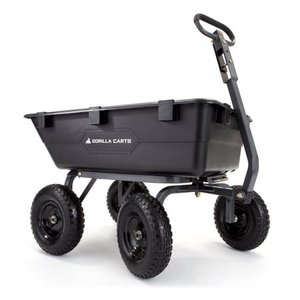 lot 5159 image: Gorilla Carts GOR6PS 1200-lb. Heavy-Duty Poly Dump Cart MSRP $166.00