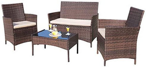 lot 5161 image: Homall 4 Pieces Outdoor Patio Furniture Sets