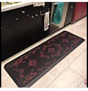 lot 5168 image: Anti-Fatique Mat Antique Flower Red 70 inches