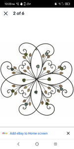 lot 5178 image: New 24 Metal Flower Scroll Wall Art