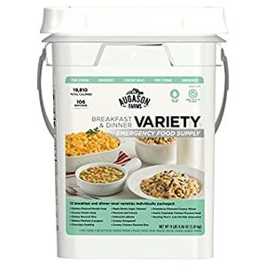 lot 5184 image: Augason Farms Breakfast and Dinner Variety Pail Emergency Food Supply