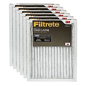 lot 5186 image: Filtrete Clean Living Basic Dust AC Furnace Air Filter, MPR 300, 20 x 30 x 1-Inches, 6-Pack