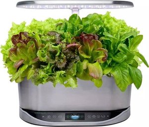 lot 5188 image: AeroGarden - Bounty Elite - Easy Setup - Healthy Eating Garden kit - 9 Gourmet Herb pods included - App Capability - Stainless steel