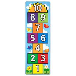 lot 5190 image: Melissa and Doug Kids Hop & Count Hopscotch Rug & Throwing Beanies Playmat
