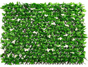lot 5219 image: DOEWORKS Expandable Fence Privacy Screen for Balcony Patio Outdoor, Faux Ivy Fencing Panel for Backdrop Garden Backyard Home Decorations -