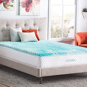 lot 5228 image: 2 Inch Convoluted Memory Foam Mattress Topper - Promotes Airflow - Relieves Pressure Points - full