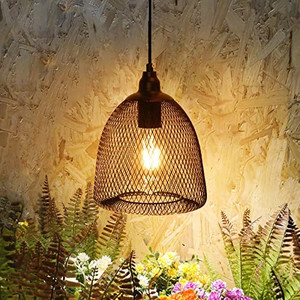lot 5238 image: Battery Operated Hanging Light with 6 Hours Timer-Outdoor Pendant Chandelier Waterproof Lamp Lantern for Gazebo Garden Patio Decorative Metal Warm White Bulb