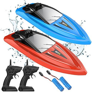lot 5259 image: Kidfavor RC Boat for Pool for Kids Adult Mini Remote Control Boats 2 Pack Radio Controlled Boats Watercraft Outdoor Lake Water Play Toy for Boy Girl Age 4-12,4 Channel,60Mins,2.4Ghz, 2022Version