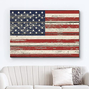 lot 6090 image: Wallpaper Canvas American Flag