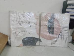 lot 6091 image: 2 Piece Panel Canvas Art