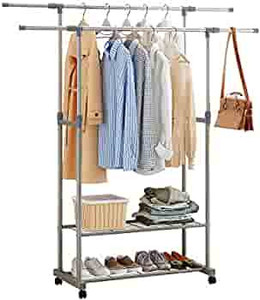 lot 6094 image: HOME BI Rolling Clothes Rack