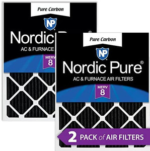 lot 6194 image: Nordic Pure 10x10x1 Pure Carbon Pleated Odor Reduction Furnace Filters 2 Pack