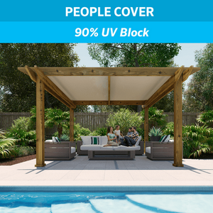 lot 6198 image: Coolaroo 90% UV Block Protection and Privacy Screen Shade Fabric for Pergolas Porches Gazebos Pet Runs Playpens and Chicken Coops 6 x 15 Wheat