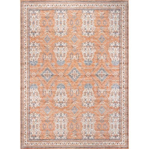 lot 6216 image: Sky Machine Washable Global Inspired Rust 4 ft. x 6 ft. Indoor Area Rug