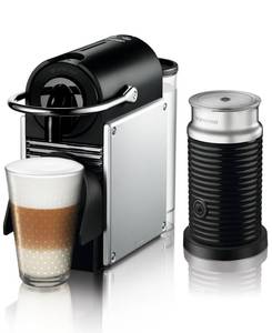 lot 6245 image: Nespresso by DeLonghi Pixie Espresso Machine with Aeroccino