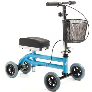 lot 8156 image: KneeRover Kids Knee Walker Child Knee Scooter Pediatric Crutch Alternative with Basket in Light Blue