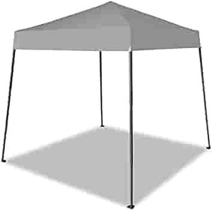 lot 8168 image: CROWN SHADES Pop up Canopy, Base 8x8 ft, Top 6.5x6.5 ft. Slant Leg Instant Canopy Portable Backpack, Grey