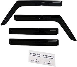 lot 8178 image: Smoke Tinted Tape-On Side Window Vent Visor Deflectors Rain Guards Compatible with Jeep Wrangler 2018 - 2022 JL Unlimited 4 Door & Compatible with Jeep Gladiator JT 2020 - 2022 - 4 Piece Set