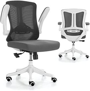 lot 8182 image: Eognyzie Ergonomic Office Chair Computer Desk Chairs with Lumbar Support & with Flip-up Arms, Comfortable Mid Back Mesh Office Chair, Executive Swivel Task Chair for Home Office Gaming ��White��