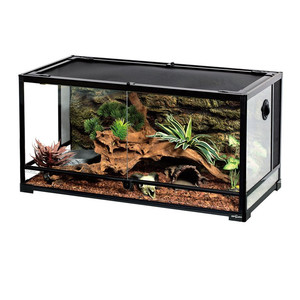 lot 8255 image: REPTI-ZOO Reptile Glass Terrarium, Double Hinge Door with Screen Ventilation Reptile 36 x 18 x 18