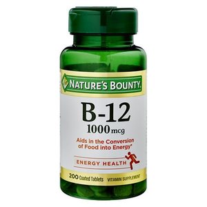 lot 8257 image: Natures Bounty Vitamin B12, Supports Energy Metabolism, Tablets, 1000mcg, 200 Ct (B00DYSUQR2)