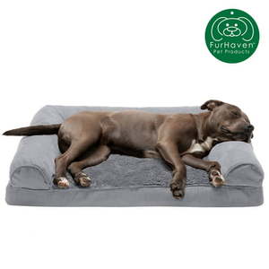 lot 8258 image: FurHaven  Orthopedic Ultra Plush Sofa Pet Bed for Dogs & Cats Gray Large