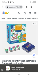 lot 8271 image: Matching Talent Preschool Puzzle Game (educational)