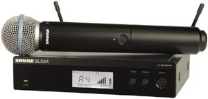 lot 8278 image: Shure BLX24RB58 Rack Mount Wireless Microphone System with BETA 58A Handheld Vocal Mic, Retails for $589