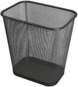 lot 9333 image: Ybmhome Steel Mesh Rectangular Open Top Waste Basket Bin Trash Can for Office Home 8x12x12 Inches 1103s (1, Black)