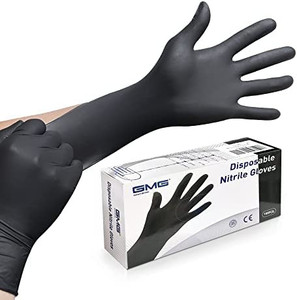 lot 9340 image: Black Disposable Gloves,Disposable Gloves Small 100 PACK,4 mil Gloves Disposable Latex Free for Exam Disposable Gloves,Food Safe Nitrile Gloves(2 packs for 1 money 200 total)