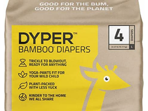 lot 9343 image: DYPER Bamboo Baby Diapers Size 4  Natural Honest Ingredients  Cloth Alternative  Day & Overnight  Plant-Based  Eco-Friendly  Hypoallergenic for Sensitive Newborn Skin  Unscented - 25 Count