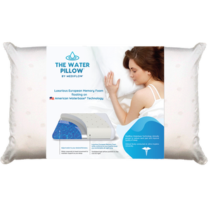 lot 9349 image: Water Pillow by Mediflow Memory Foam re-invented with Waterbase Technology - Clinically proven to reduce neck pain & improve sleep quality. (Single Pack)