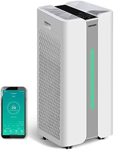 lot 9376 image: Gocheer Air Purifier for Extra Large Room with H13 True HEPA Filter 2,500 Sq ft Coverage Smart Air Cleaner for Home Eliminate Smoke Dust Pollen Mold Pet Dander Allergens Gases appears new there is no box