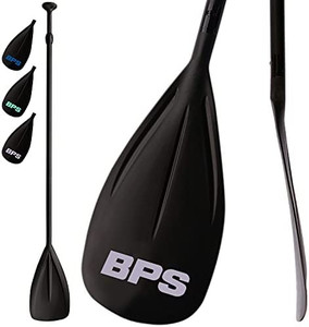 lot 9377 image: BPS SUP Paddle - Adjustable Stand-up Board Paddles Floating Aluminum Alloy Shaft Lightweight Paddleboard Kayak Travel SUP-Black( single paddle)