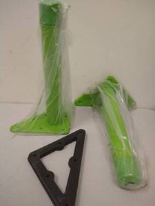 lot 9403 image: SRHIMEOS Metal Legs for TableBed and SofaFurniture Cabinet Foot Legs, Set of 4,13inch tall Heavy Duty Bed Center Frame Slat Support Leg with Mounting Screws (Green)