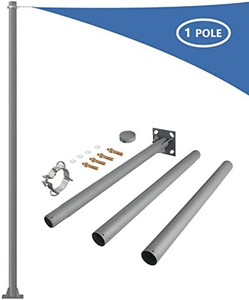 lot 9407 image: Kincubow Sun Shade Sail Poles, 10ft Sun Shade Poles 3 Diameter Steel Heavy Duty Shade Sail Poles for Patio Lawn Garden Deck Playground Backyard, Matte Dark Grey Sail Shade Pole Kit, One Piece