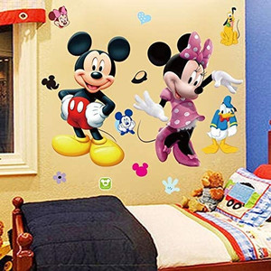lot 9415 image: Mickey Minnie Mouse Kids Room Decor Wall Sticker Cartoon Mural Decal Home 1pc