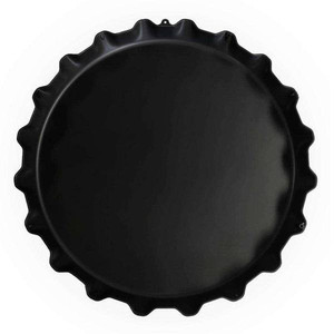 lot 9420 image: 15in Black metal Bottle Cap Decorative Sign