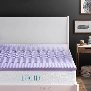 lot 9425 image: Lucid 2-inch Lavender Scented Zoned Memory Foam Mattress Topper - Queen