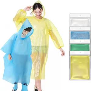 lot 9426 image: Ponchos Family Pack, Rain Poncho for Adults and Kids (5 Pack, 4 Colors) Disposable or Reusable Emergency Ponchos��Rain Ponchos with Drawstring hood