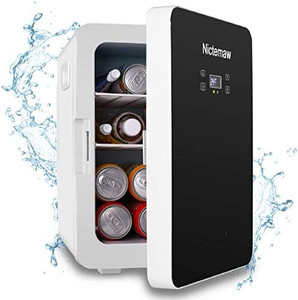 lot 9441 image: Nictemaw Mini Fridge Electric Cooler and Warmer, Mini Fridge with LCD Display and Digital Thermostat, Single Door Portable Makeup Skincare Fridge for Cars, Road Trips, Homes, Offices & Dorms